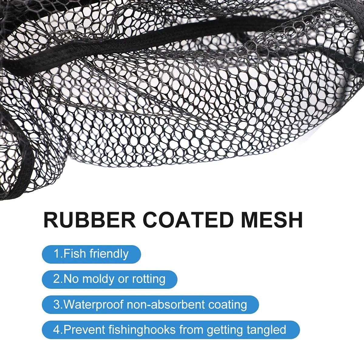 SAN LIKE Fishing Net Fish Landing Net Collapsible Fish Net with Anti-Slip Telescoping Rubber Pole Handle for Kids Adults in Saltwater Freshwater Multi-Size Extending to 37/42/43/51/69/71/89/98inch