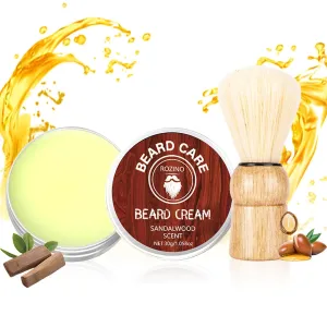Sandalwood Beard Balm - Beard Butter with Argan Oil, Styling Cream for Men Strengthens Moisturizer & Softener Wax for Men (YELLOW)