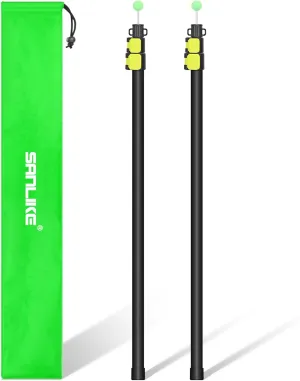 SANLIKE Tarp Poles Heavy Duty Telescoping 97" Adjustable Aviation Aluminum Canopy Rods Lengthen Thicken with Protection Cap Portable Poles for Tent Fly Awning Camping Hiking Set of 2