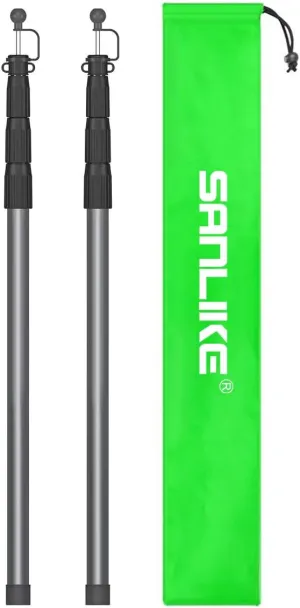 SANLIKE Tent Poles for Tarp, 98 in Tarp Poles Set of 2, Tent Poles Replacement, Telescoping Pole, Canopy Poles, Camping Poles for Rooftop Tents, Trekking Pole Tent for Rain Fly, Camper, Awning – Gray