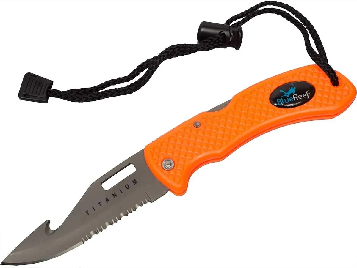 Scuba Titanium Folding Knife - Green