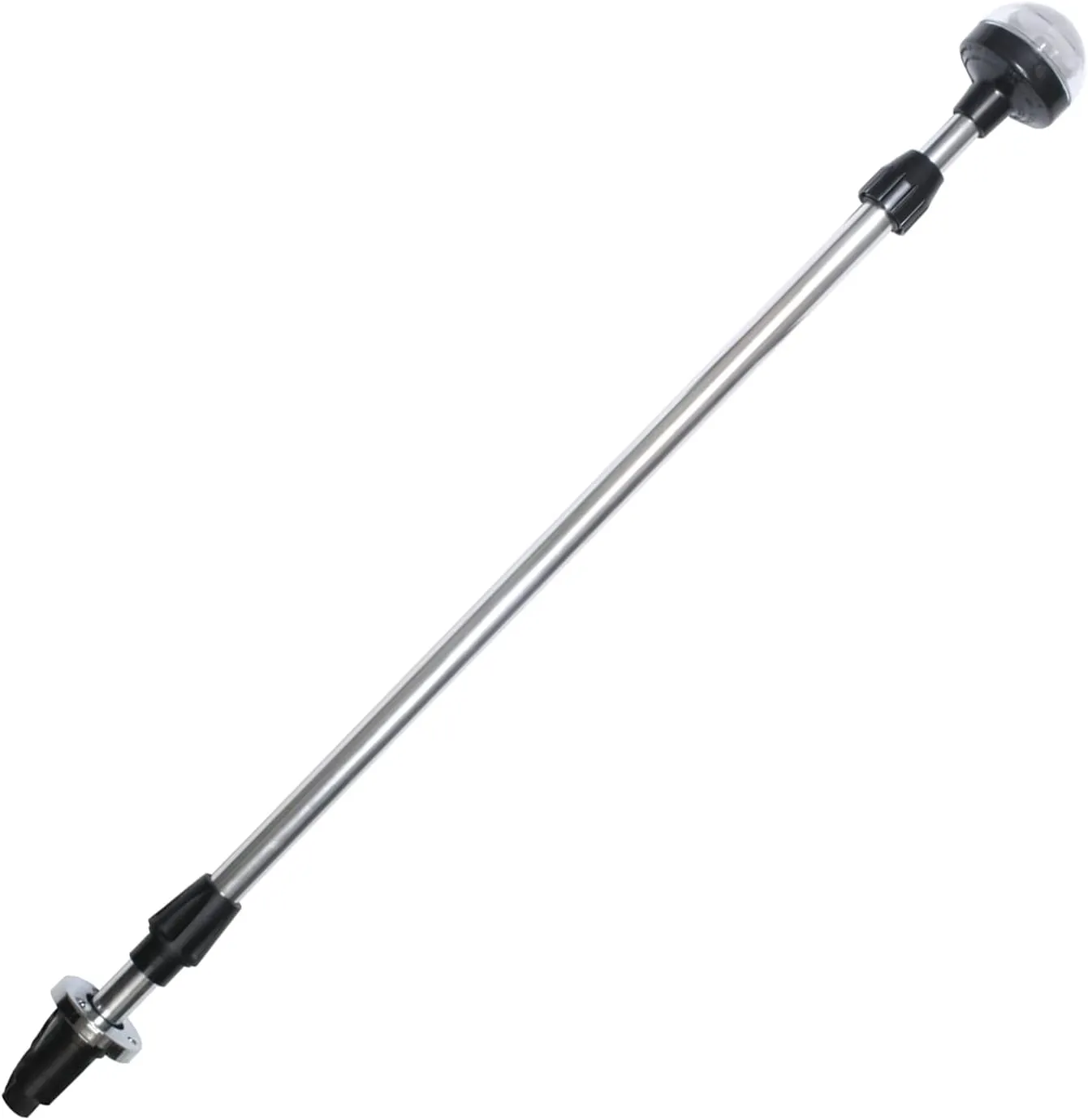 SeaSense Telescoping All-Round Stern Light - - 2 Nautical Mile Range - Adjustable, Stowable Chrome Light for Boats, Kayaks, Canoes & Pontoons up to 39 Feet - Meets USCG Requirements