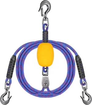 SELEWARE 24 ft & 26 ft Heavy Duty Boat Tow Harness, Boat Tow Ropes with Stainless Steel Hooks, Pulley and Float, Heavy Duty Self Centering Tow Harness for Tubing, Water Skiing, Wakeboarding and More