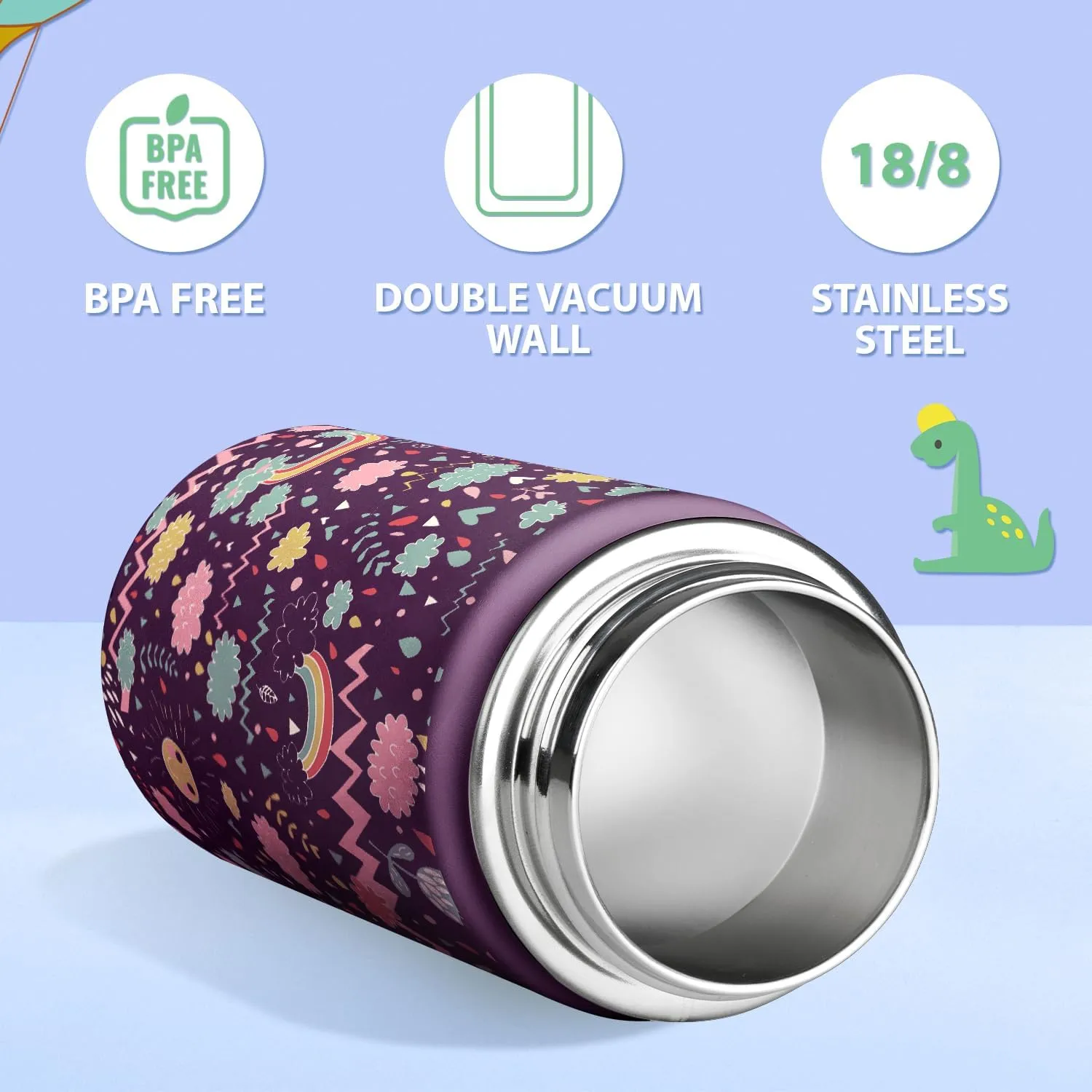 SENDESTAR Metal Insulated Water Bottle - 12oz/18oz BPA-FREE 18/8 Stainless Steel Travel Tumbler Double Wall Vacuum Leak Proof Kids Cup with Straw for Kids, School Boys Girls