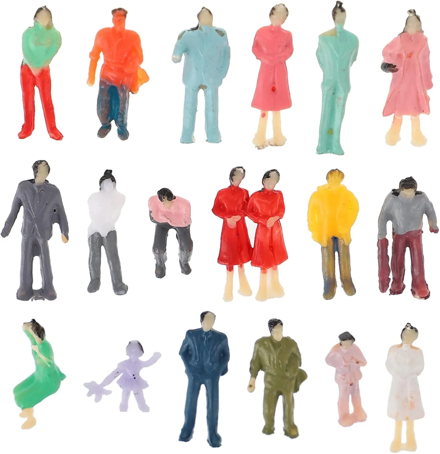 Sets Miniature Plastic Figurines Lightweight Mini Human Models for Decorations Pcs Random Style