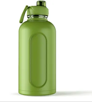 SHAKESPHERE Stainless Steel Sports Water Bottle - 34oz Double-Walled Hydration Jug, Leak-Proof with Handle - Reliable Workout Hydration, Gym Sessions - Outdoor Fitness Adventures (Camo Green)