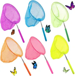 Shindel Telescopic Butterfly Nets 6 Pack, Insect Catching Net Extendable 6.5 to 34 Inch for Kids, Outdoor Exploration, Science Projects, Bug Hunting