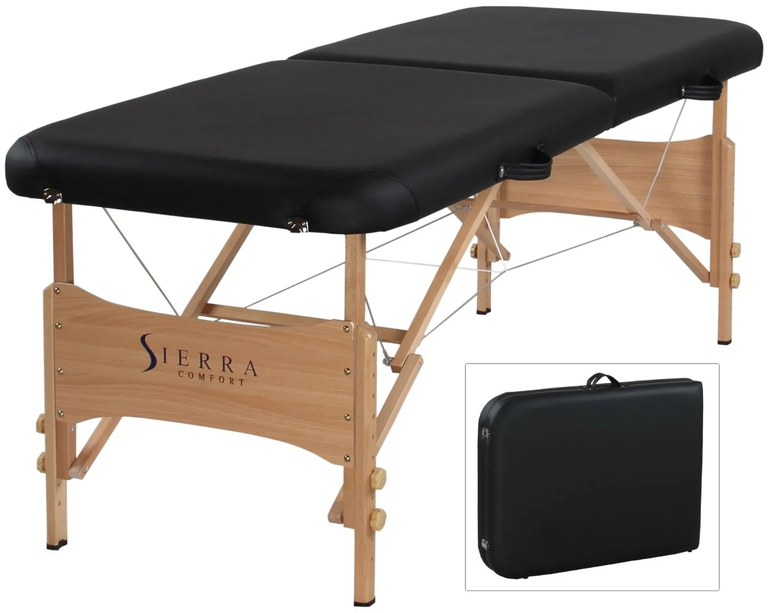 SierraComfort Basic Portable Massage Table, Black