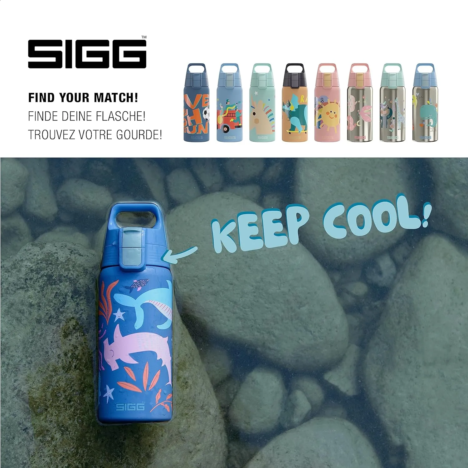 SIGG - Insulated Kids Bottle - Shield One Therm - For Carbonated Beverages - Dishwasher Safe - Stainless Steel - 17 Oz