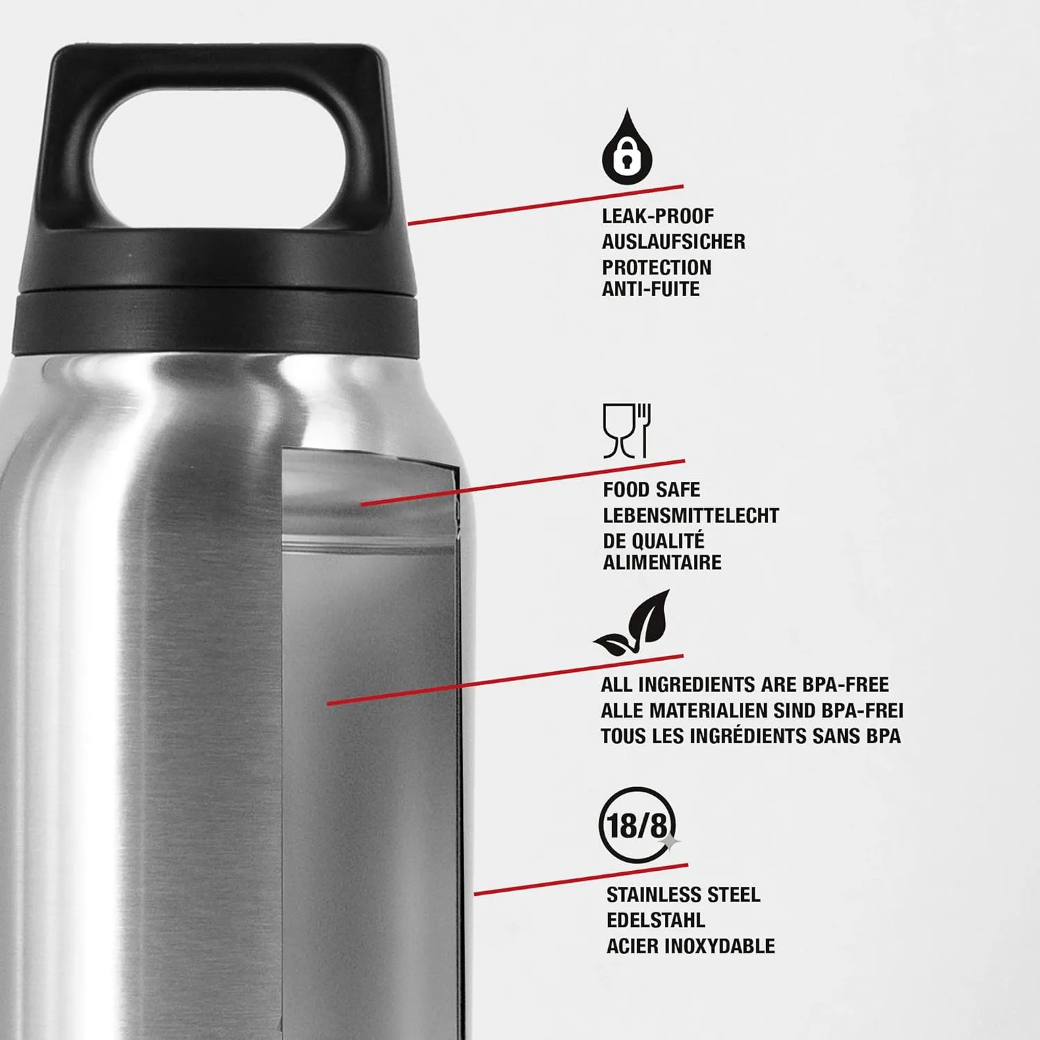 SIGG - Insulated Water Bottle - Thermo Flask Hot & Cold - Leakproof, BPA Free - 18/8 Stainless Steel - 34oz
