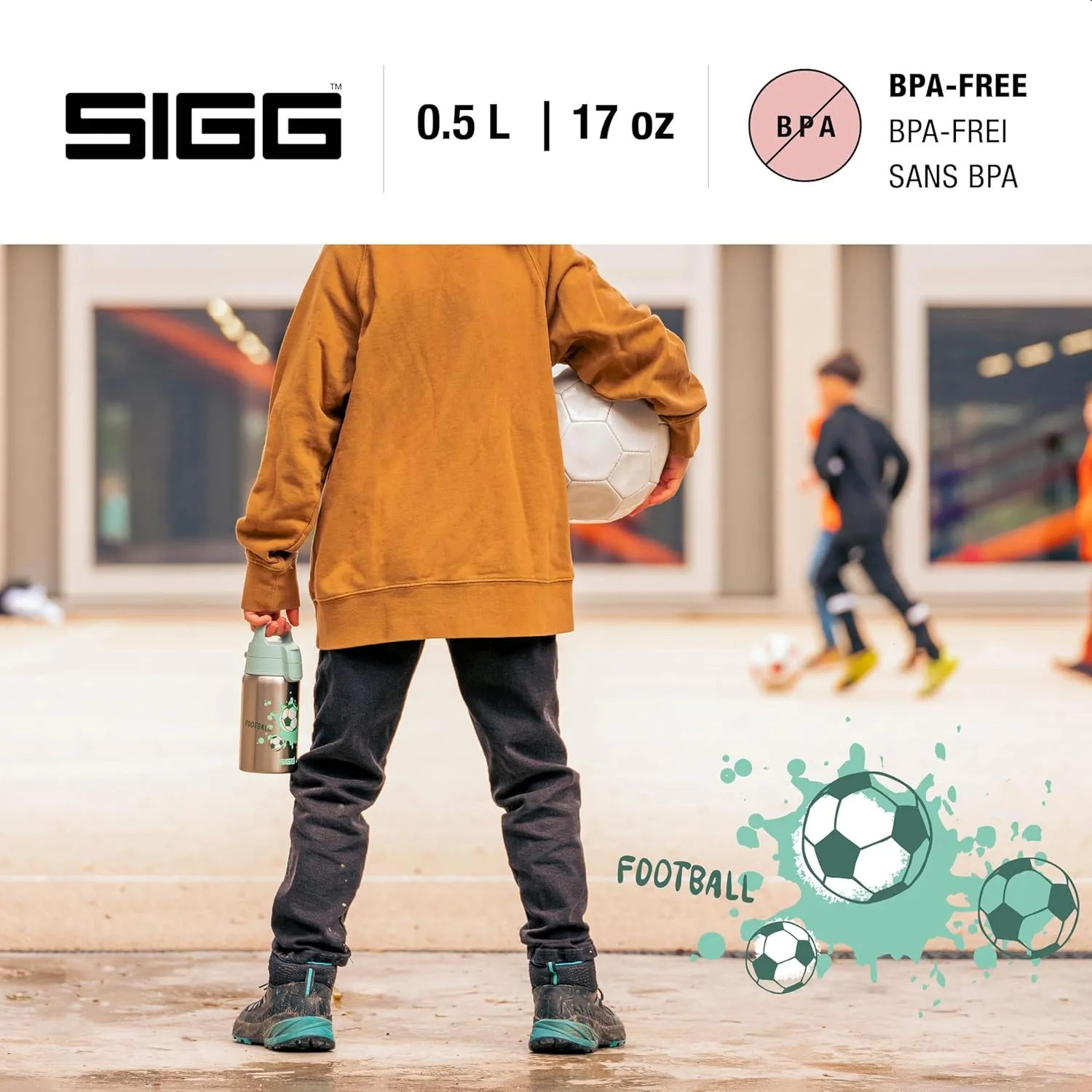 SIGG - Stainless Steel Kids Bottle - Shield One - Suitable For Carbonated Beverages - 17 Oz