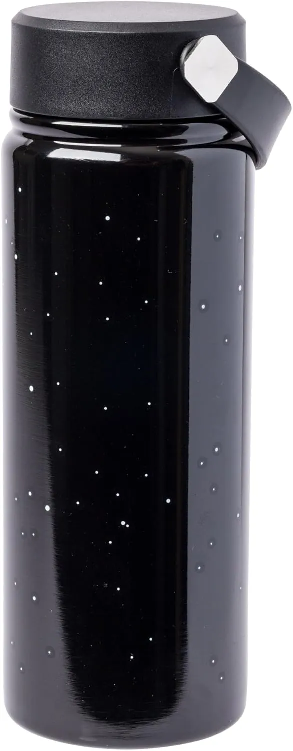 Silver Buffalo Star Wars Stainless Steel Water Bottle with Swivel Handle Featuring Star Wars Logo, 20 Ounces