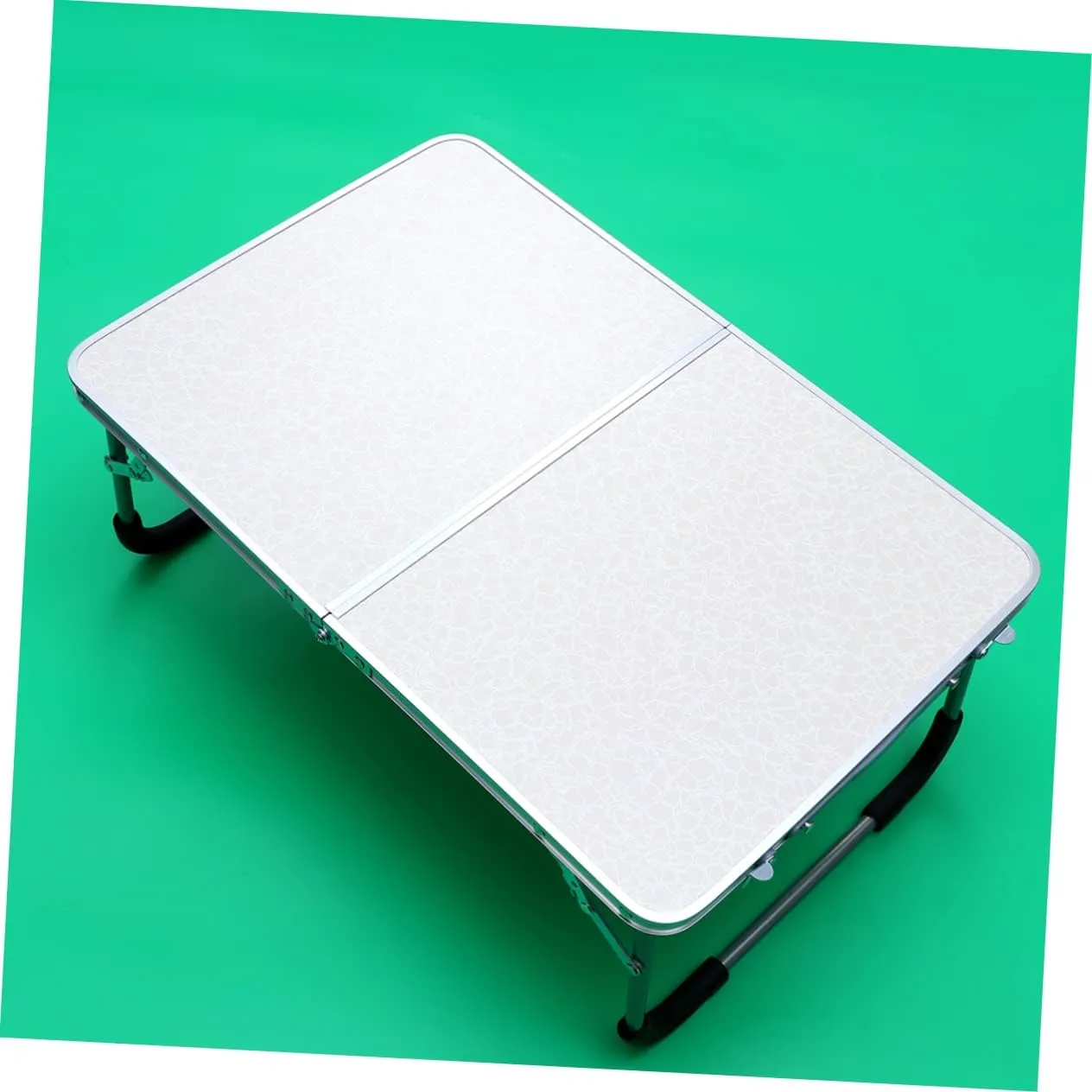 Simple Folding Table Lightweight Alloy Computer Desk for BBQ Hiking Camping and to Install Portable and White Pattern
