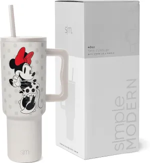 Simple Modern Disney 40 oz Tumbler with Handle and Straw Lid | Insulated Reusable Stainless Steel Water Bottle Travel Mug | Gifts for Women Men Him Her | Trek Collection | 40oz | Minnie Mouse Love