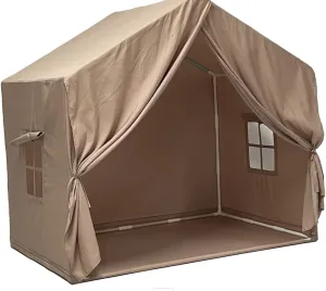 SISTICKER Kids Tent Indoor for Todllers with Mat, Star Light, Toddler Playhouse Play Tent Toddler Playroom Essentials Toys for Boys Girls Birthday Gift for Kids (Brown)