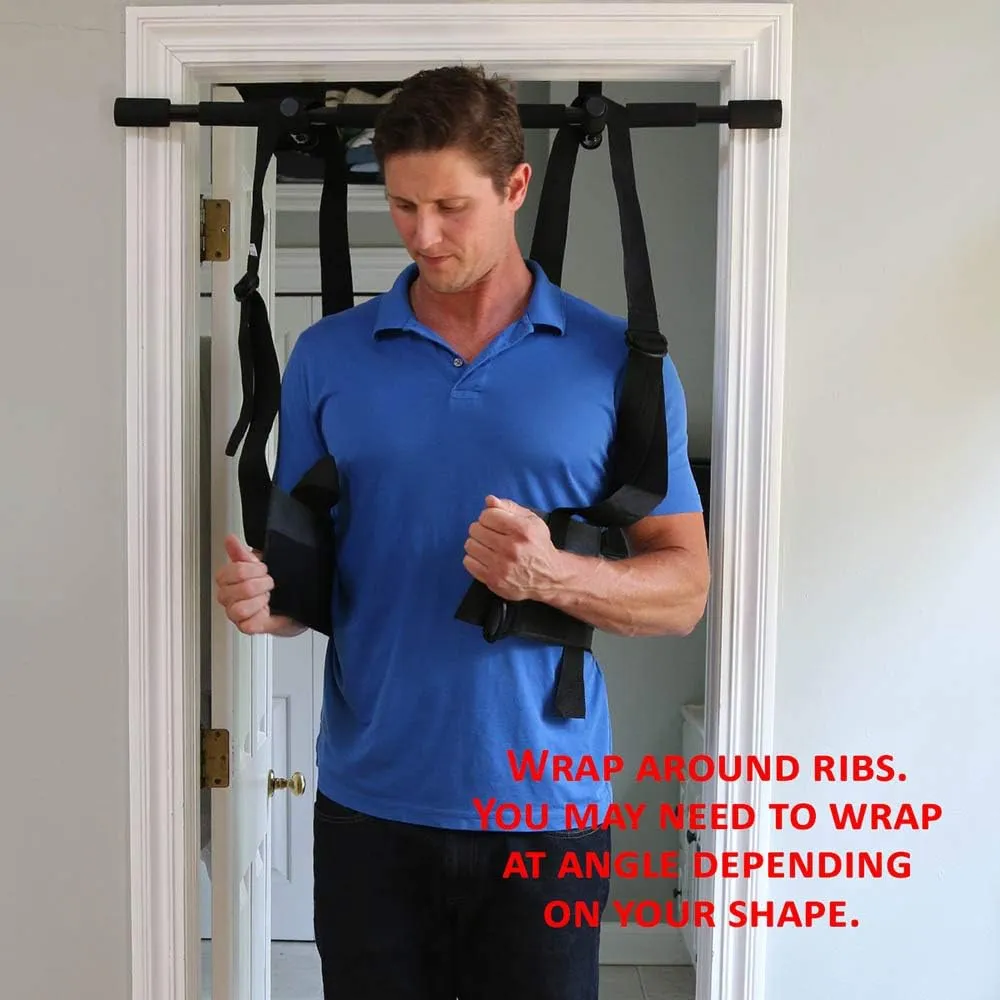 Sit and Decompress Back Stretcher 3 Minutes A Day Back Traction Back Decompression Inversion Table Alternative Safe for All Back Conditions (XLarge Harness with Bar)