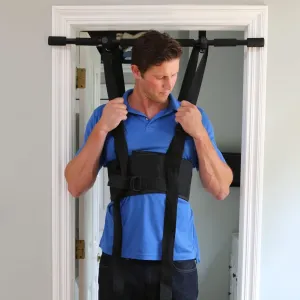 Sit and Decompress Back Stretcher 3 Minutes A Day Back Traction Back Decompression Inversion Table Alternative Safe for All Back Conditions (XLarge Harness with Bar)
