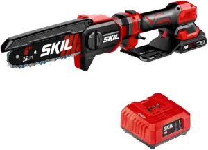 SKIL PWR CORE 20 Brushless 20V 6" Telescopic Mini Chainsaw Kit with Up to 2.8 feet Including 2.0Ah Battery and Charger-PR0601B-11