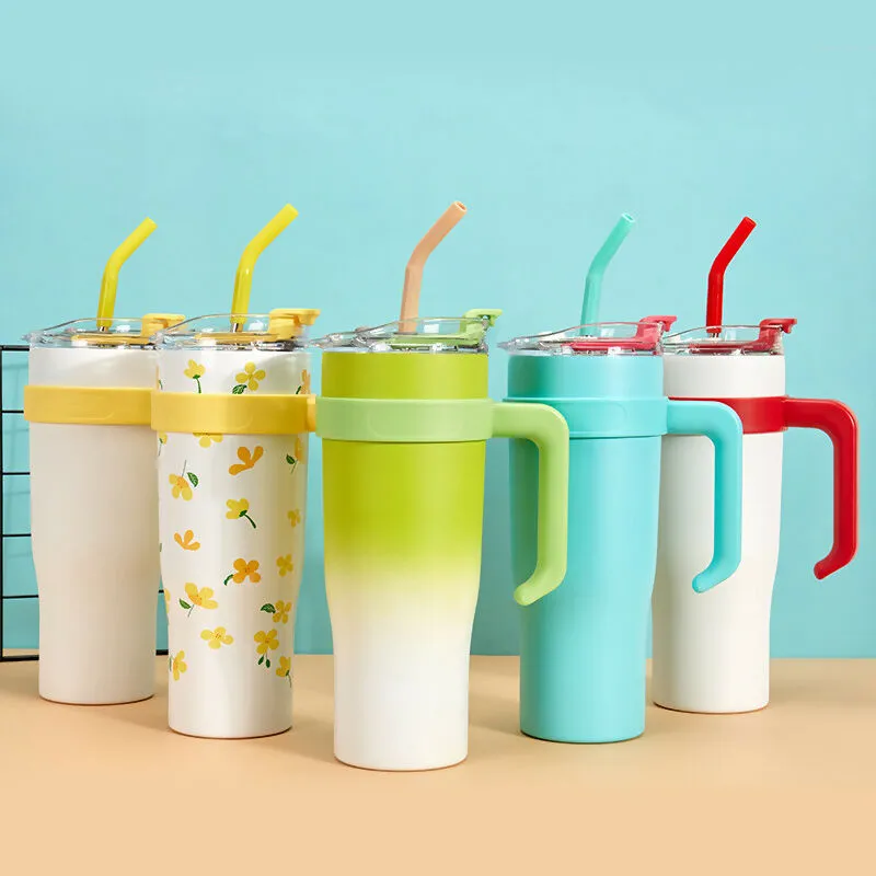 SLATOINDIA Sleek Sip Stainless Steel 1200ml Tumbler for Office & Travel with Stain Steel Straw Straw (Random Colors)