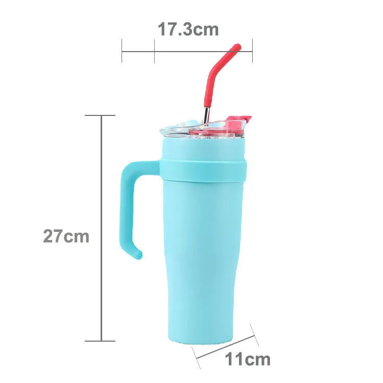 SLATOINDIA Sleek Sip Stainless Steel 1200ml Tumbler for Office & Travel with Stain Steel Straw Straw (Random Colors)