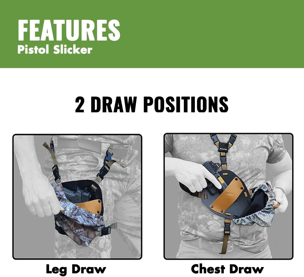 Slicker Pistol Universal Pistol Holster with Chest and Leg mounting Options That Will Conceal and Protect