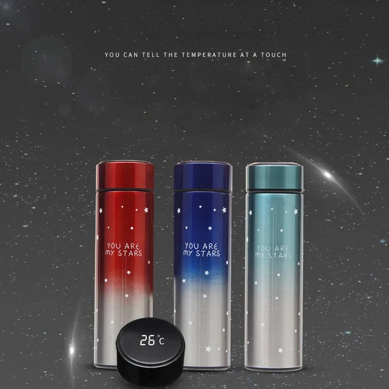 Smart LED Temperature Water Bottle 500ml | Stainless Steel Hot & Cold Bottles with Vacuum Thermos Flask