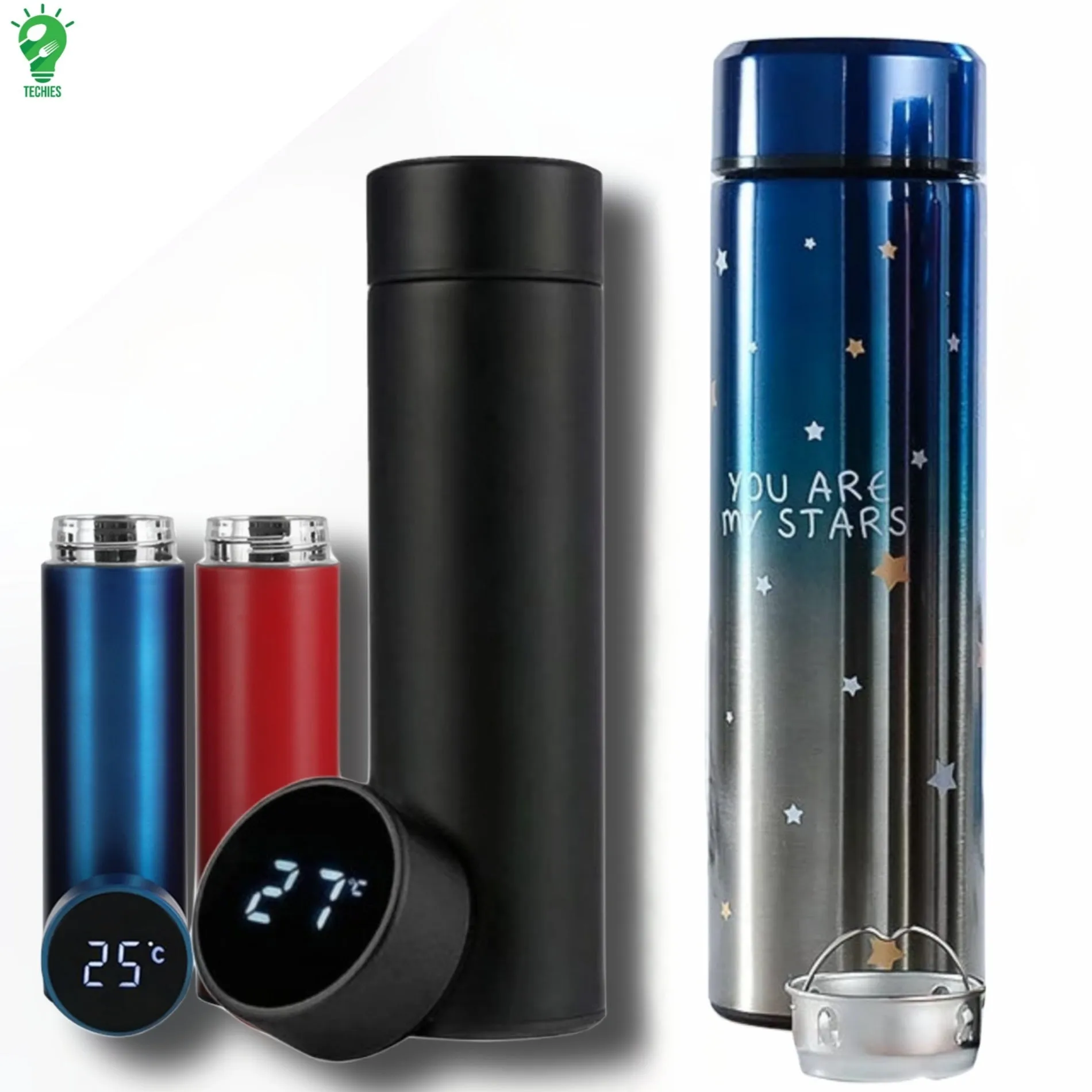 Smart LED Temperature Water Bottle 500ml | Stainless Steel Hot & Cold Bottles with Vacuum Thermos Flask