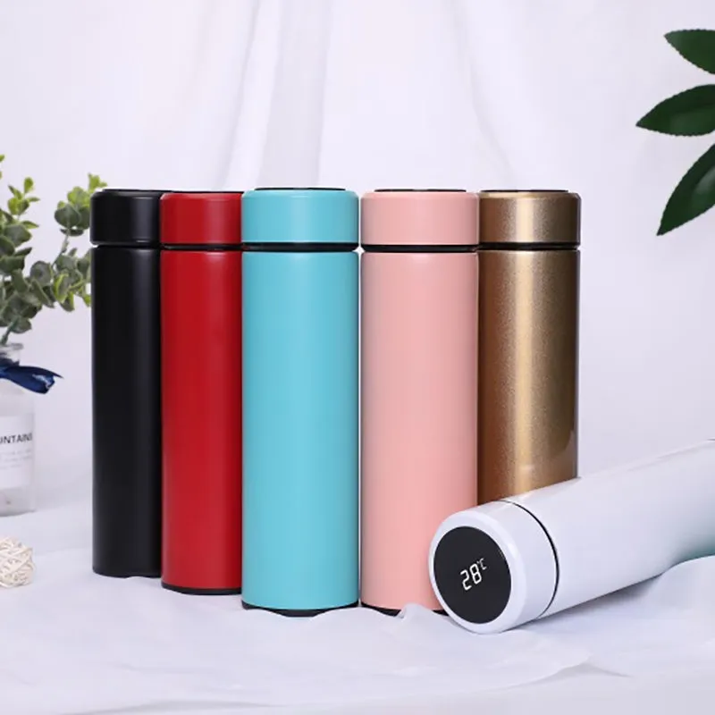 Smart LED Temperature Water Bottle 500ml | Stainless Steel Hot & Cold Bottles with Vacuum Thermos Flask
