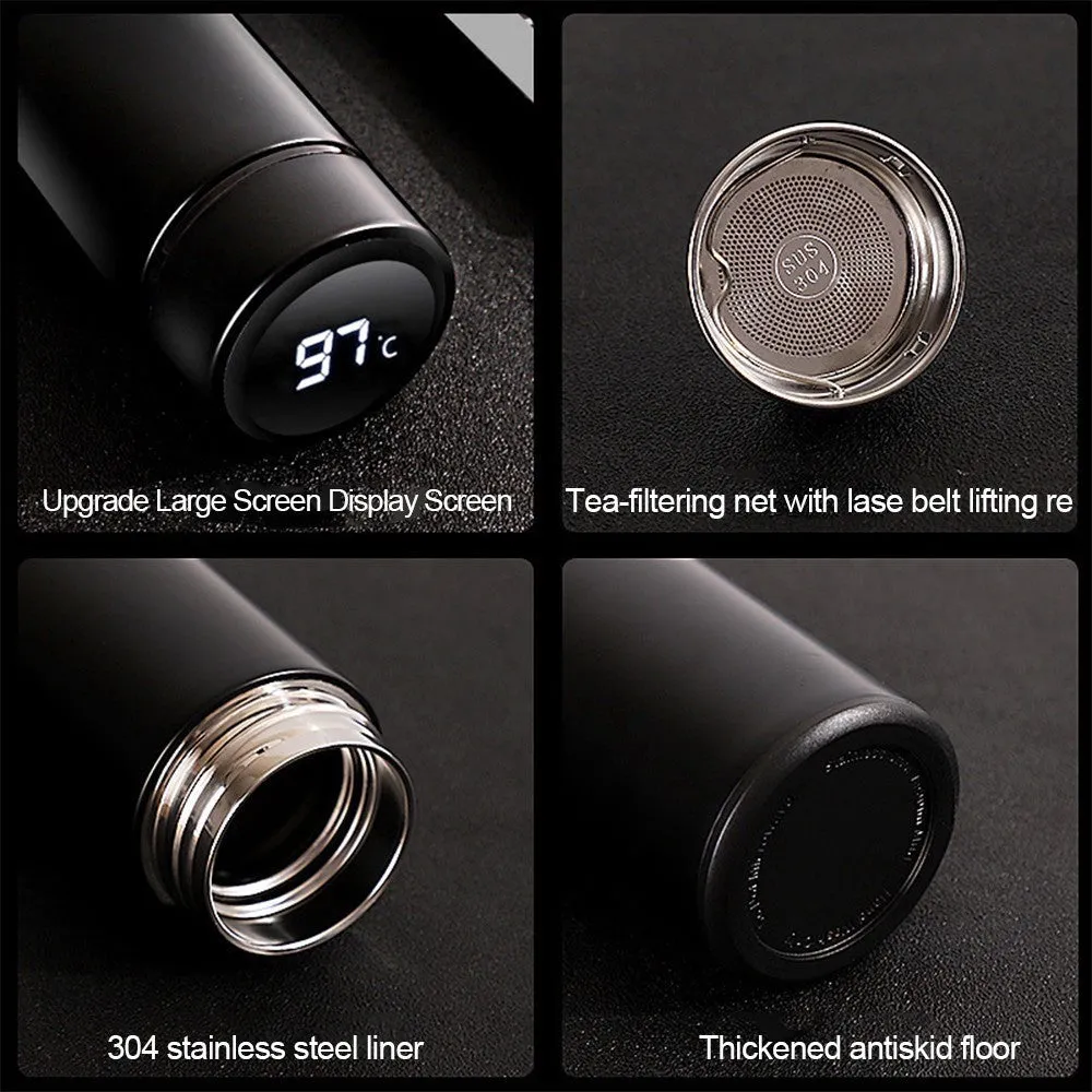 Smart LED Temperature Water Bottle 500ml | Stainless Steel Hot & Cold Bottles with Vacuum Thermos Flask