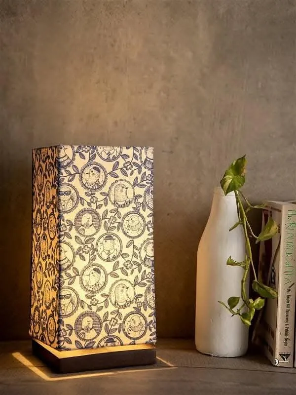 Smart Owl Lamp With Wooden Base