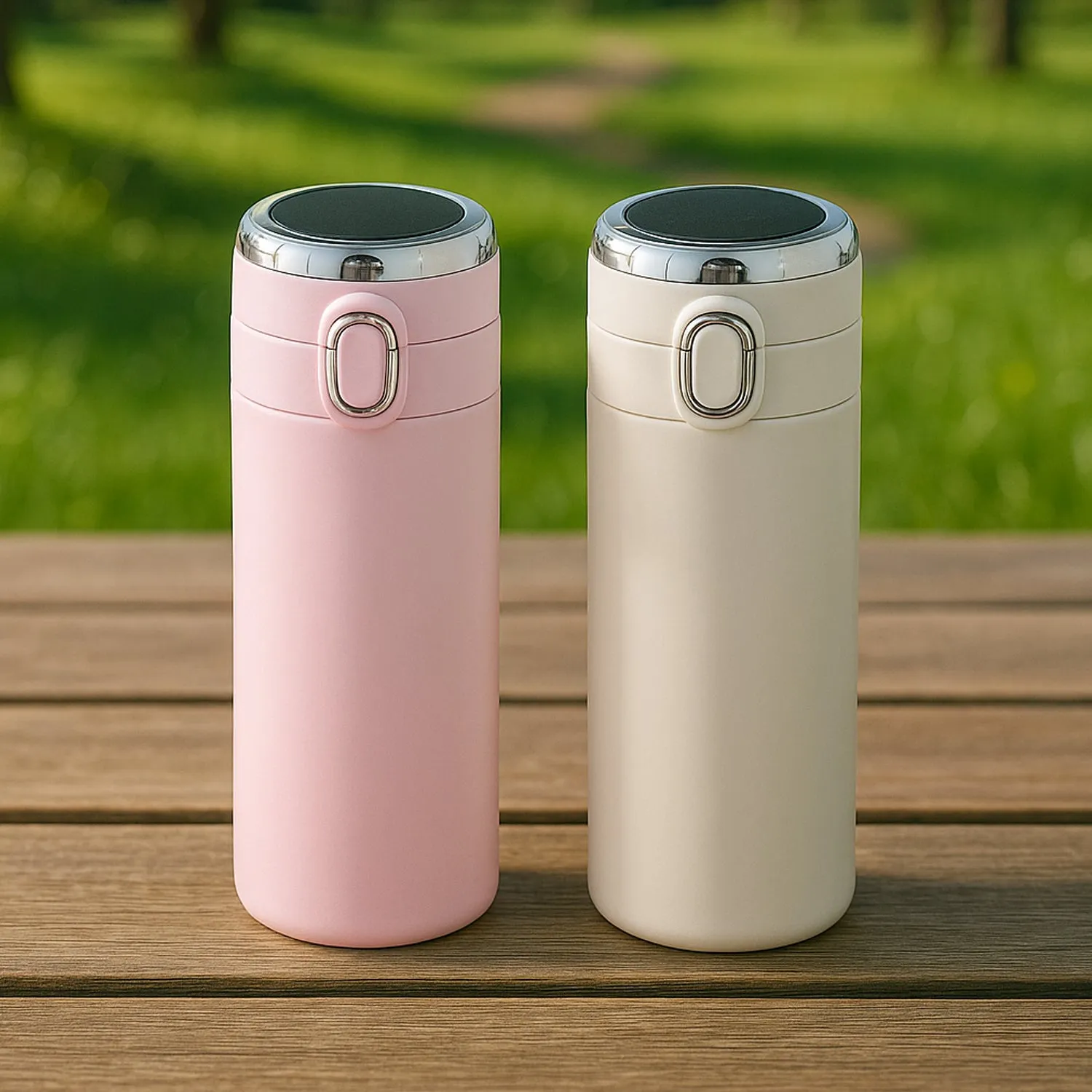 Smart Vacuum Insulated Water Bottle With Led Temperature Display Cold  Hot  Leak Proof  Office Bottle  Gym  Home  Kitchen  Hiking  Trekking  Travel Bottle (Mix Color  Design)