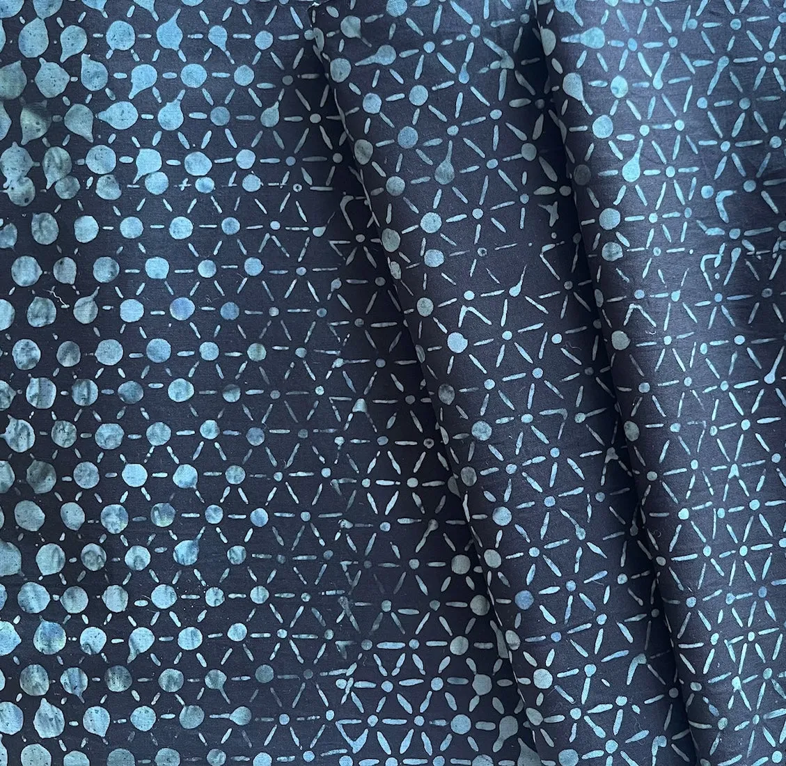 Smoky Teal Molecules Cotton Batik (Made in Indonesia)