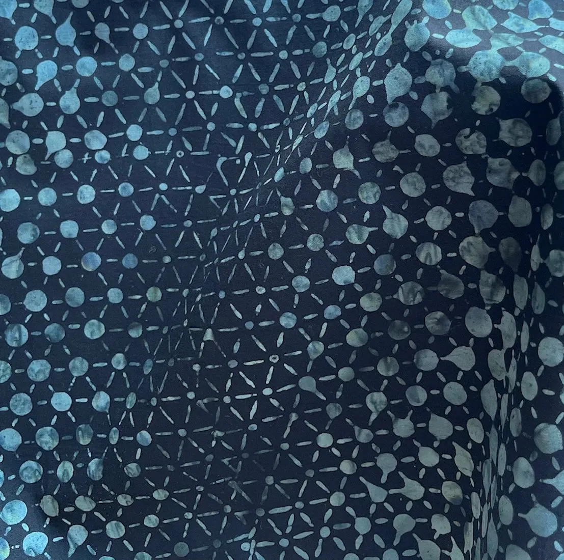 Smoky Teal Molecules Cotton Batik (Made in Indonesia)