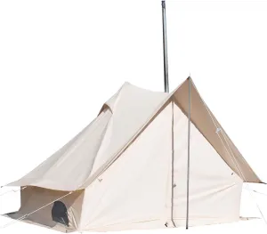 S'more Canvas Glamping Tent, 4-Season Camping Tent for Hiking and Backpacking, Large Cabin Tent Accommodate 4 Person, Ideal for Families or Groups of Friends