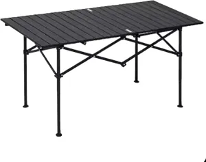 SOBOUR Ultra-Light Camping Table Compact Folding Picnic Table Aluminum Folding Camping Table Roll Up Table Top for Indoor & Outdoor