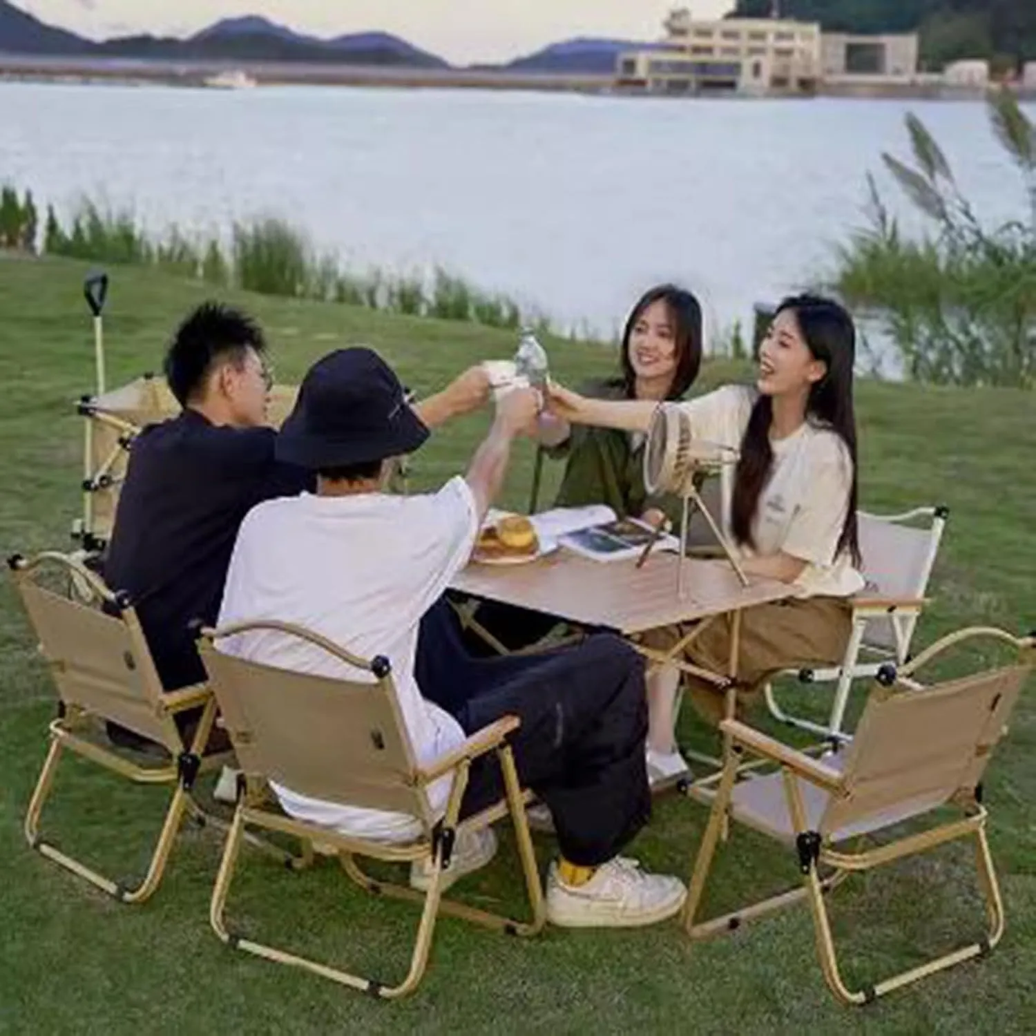 SOBOUR Ultra-Light Camping Table Compact Folding Picnic Table Aluminum Folding Camping Table Roll Up Table Top for Indoor & Outdoor