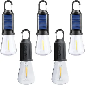 Solar-Powered Camping Light, Rechargeable Camping Light, Garden Ambience Light, Tent-Dedicated Light, Waterproof Lighting, Light-Sensitive Outdoor Lighting (5 Pcs) (Flat Bottom)