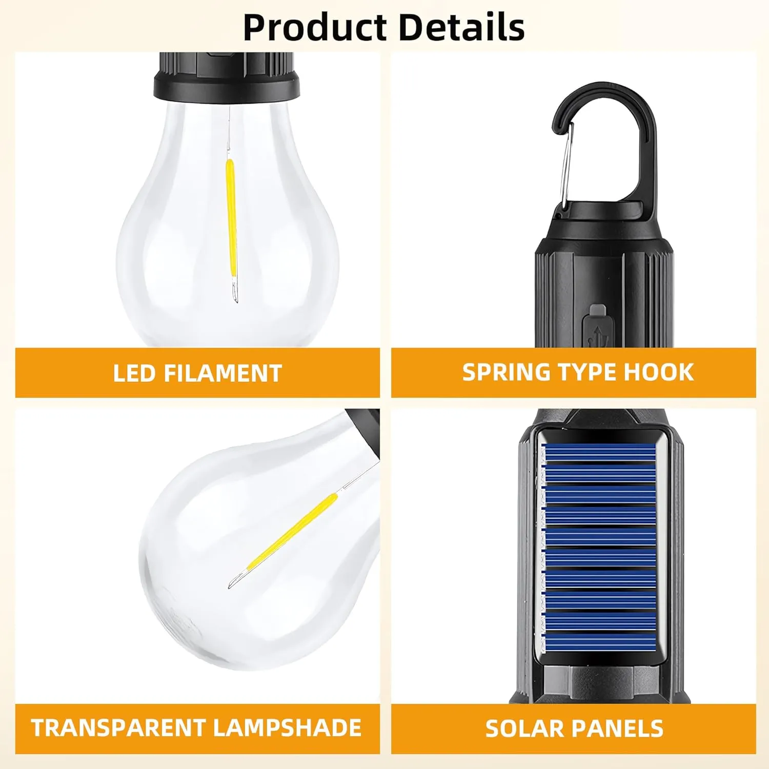 Solar-Powered Camping Light, Rechargeable Camping Light, Garden Ambience Light, Tent-Dedicated Light, Waterproof Lighting, Light-Sensitive Outdoor Lighting (5 Pcs) (Flat Bottom)