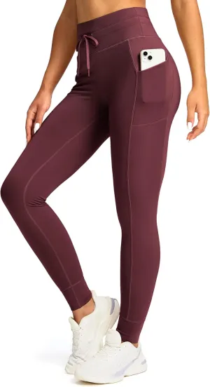 Soothfeel Women's High Waisted Fleece Lined Leggings Pants with Pockets Thermal Warm Winter Ski Hiking Running Workout Pants