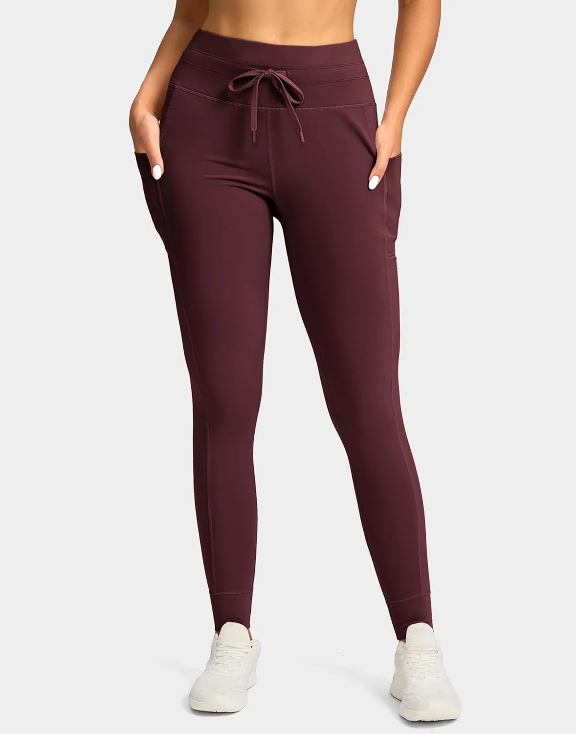 Soothfeel Women's High Waisted Fleece Lined Leggings Pants with Pockets Thermal Warm Winter Ski Hiking Running Workout Pants
