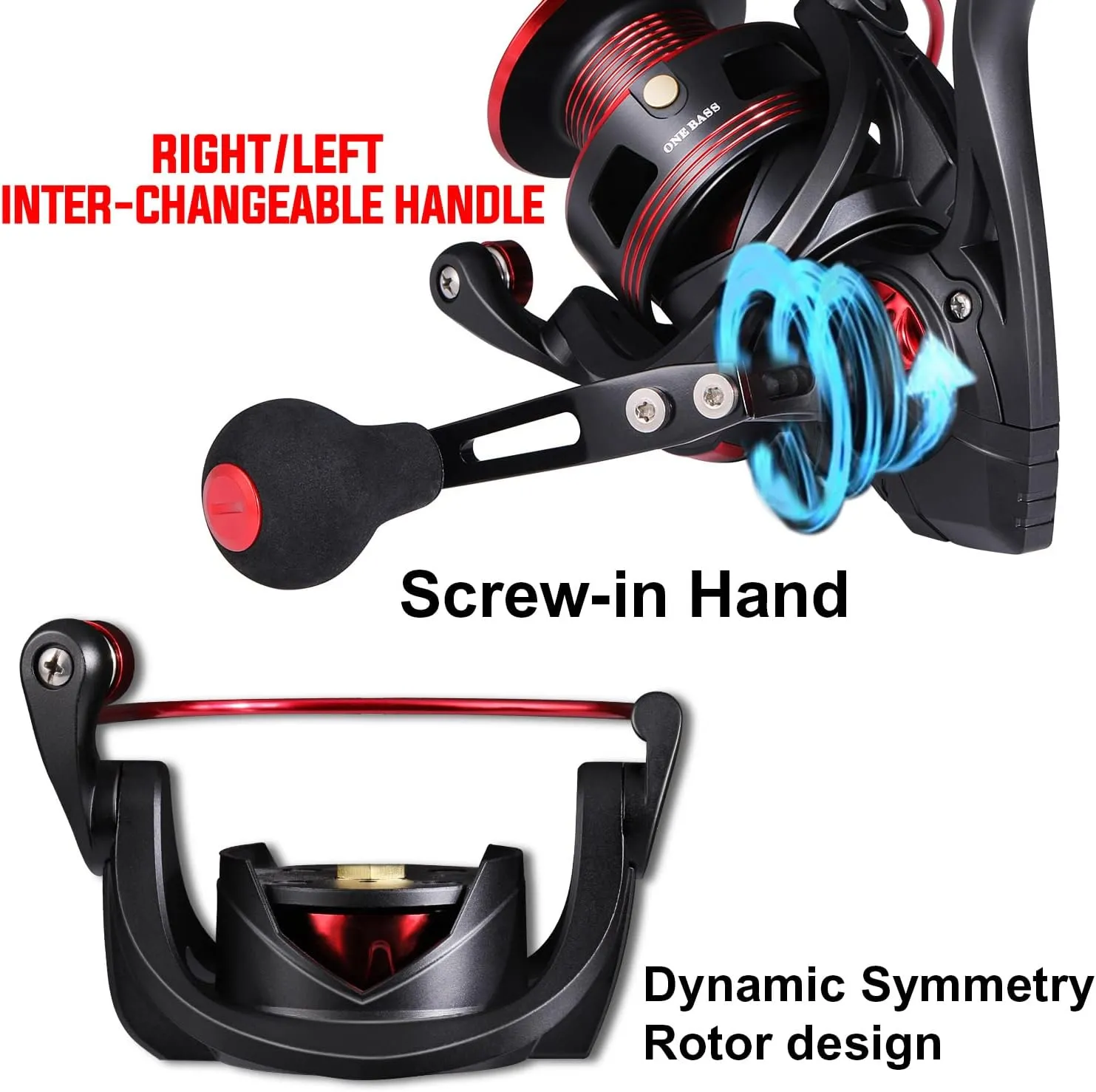 Sougayilang Spinning Reel and Fishing Rod Combo, 2-Piece Medium Durable Graphite Blank Rod, High Carbon One-Piece Grip,Size 2000 Reel
