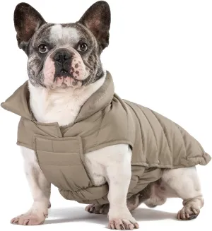 SPACE LION Puffer Jacket, Down Winter Coat, Waterproof, Windproof, Lightweight Jacket, Adjustable Fit for Small, Medium, Large Dogs (Khaki, XL)
