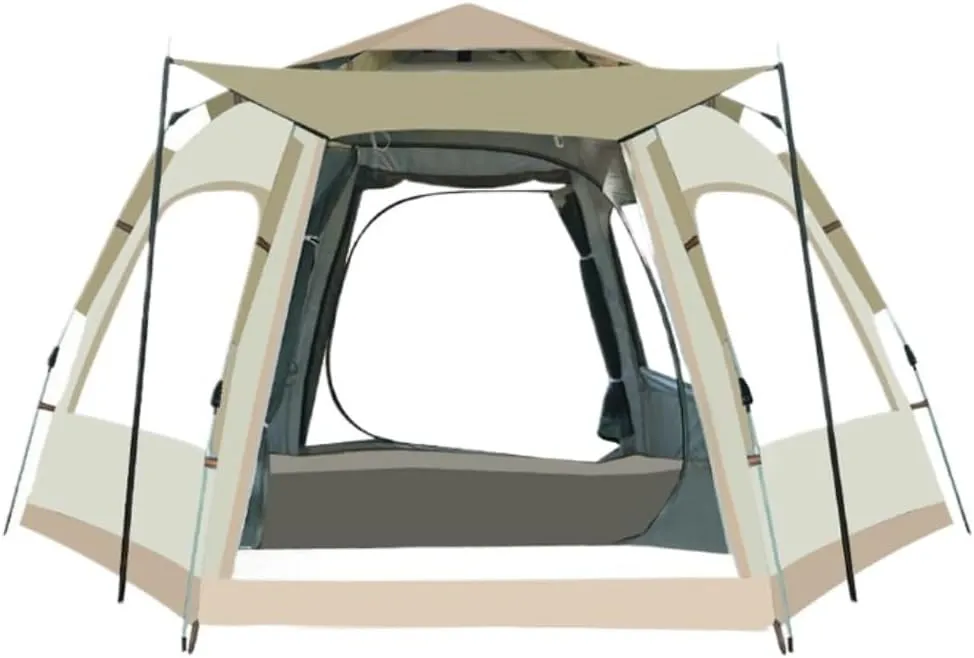 Spacious and Lightweight Outdoor Portable Mosquito-Proof Camping Tent Fully Automatic Thickened Foldable 5-8 Person Hexagonal Tent Outdoor Tent