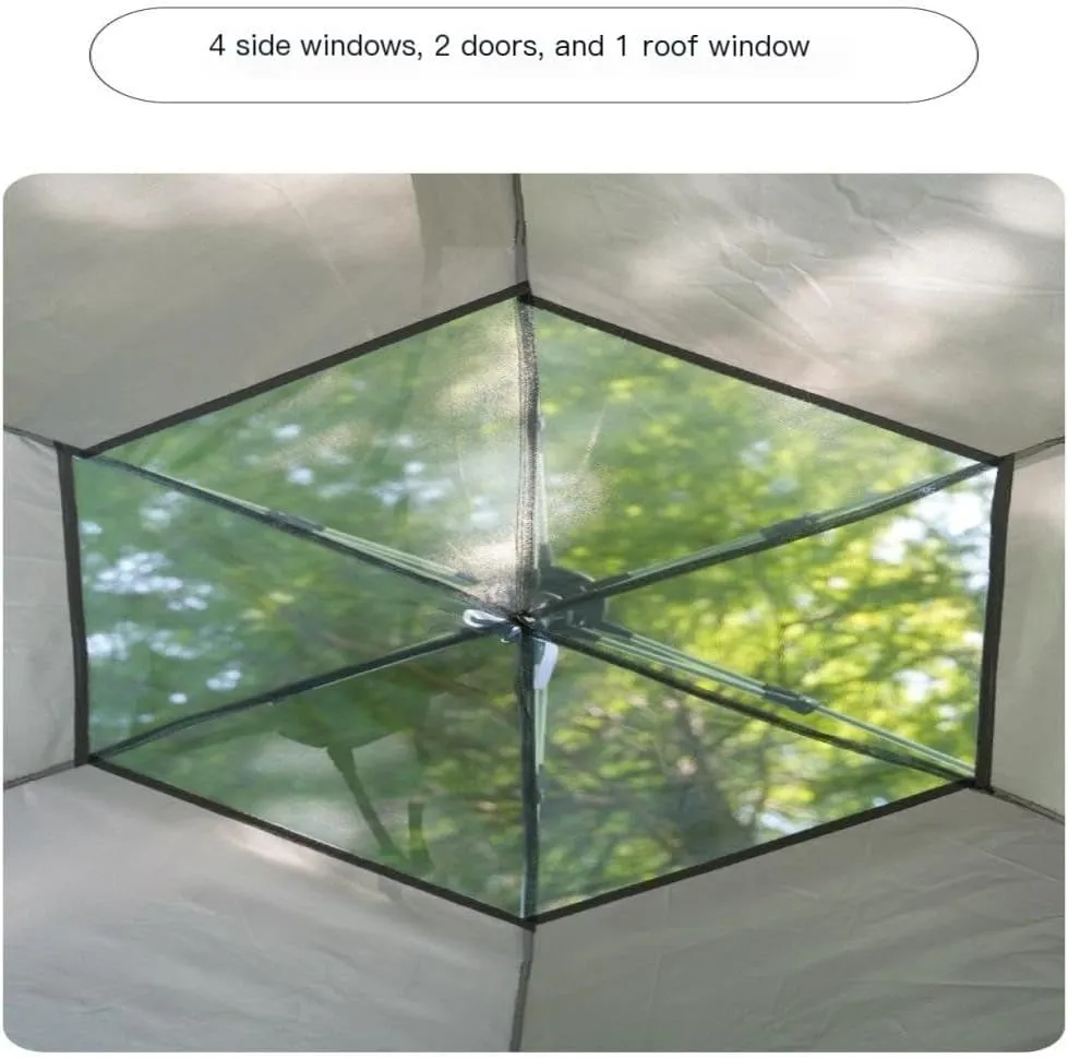 Spacious and Lightweight Outdoor Portable Mosquito-Proof Camping Tent Fully Automatic Thickened Foldable 5-8 Person Hexagonal Tent Outdoor Tent