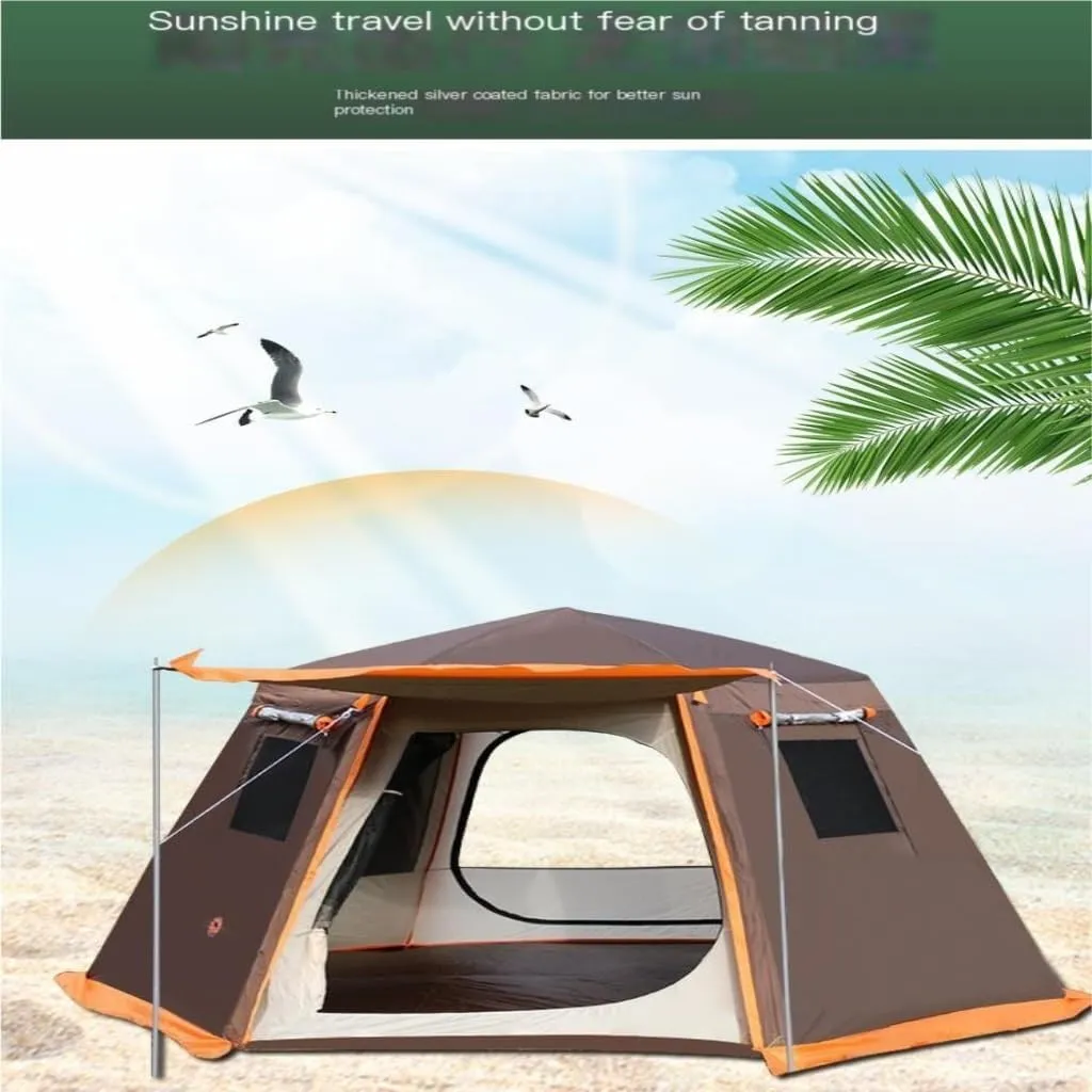 Spacious and Lightweight Tent Outdoor Automatic Tent Sun Protection Rainstorm Tent Camping Double-Layer Aluminum Pole Hexagonal Tent Outdoor Tent