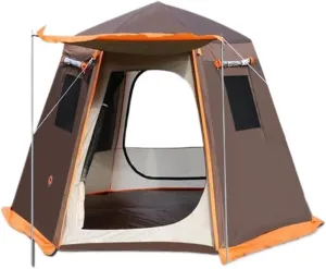 Spacious and Lightweight Tent Outdoor Automatic Tent Sun Protection Rainstorm Tent Camping Double-Layer Aluminum Pole Hexagonal Tent Outdoor Tent