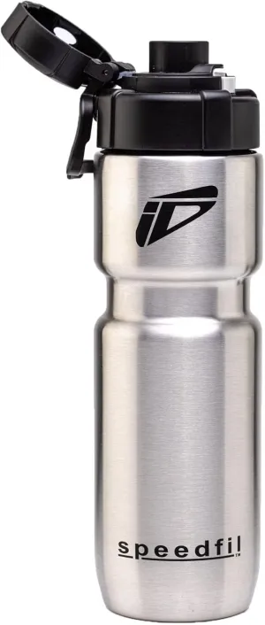 Speedfil Speedflask 21oz. Vacuum Insulated Stainless Steel Cycling Sports Water Bottle with NEW Bounce Back Lid 2.0 (Silver)