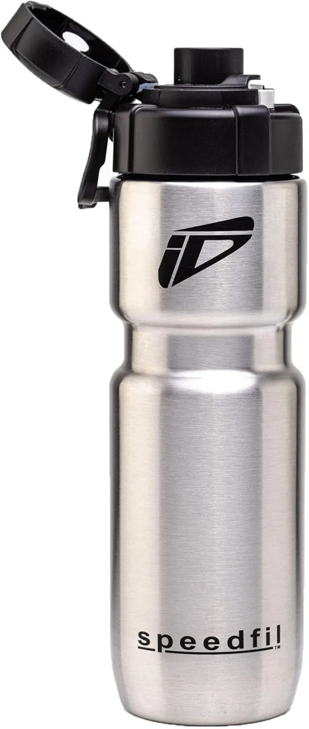 Speedfil Speedflask 21oz. Vacuum Insulated Stainless Steel Cycling Sports Water Bottle with NEW Bounce Back Lid 2.0 (Silver)