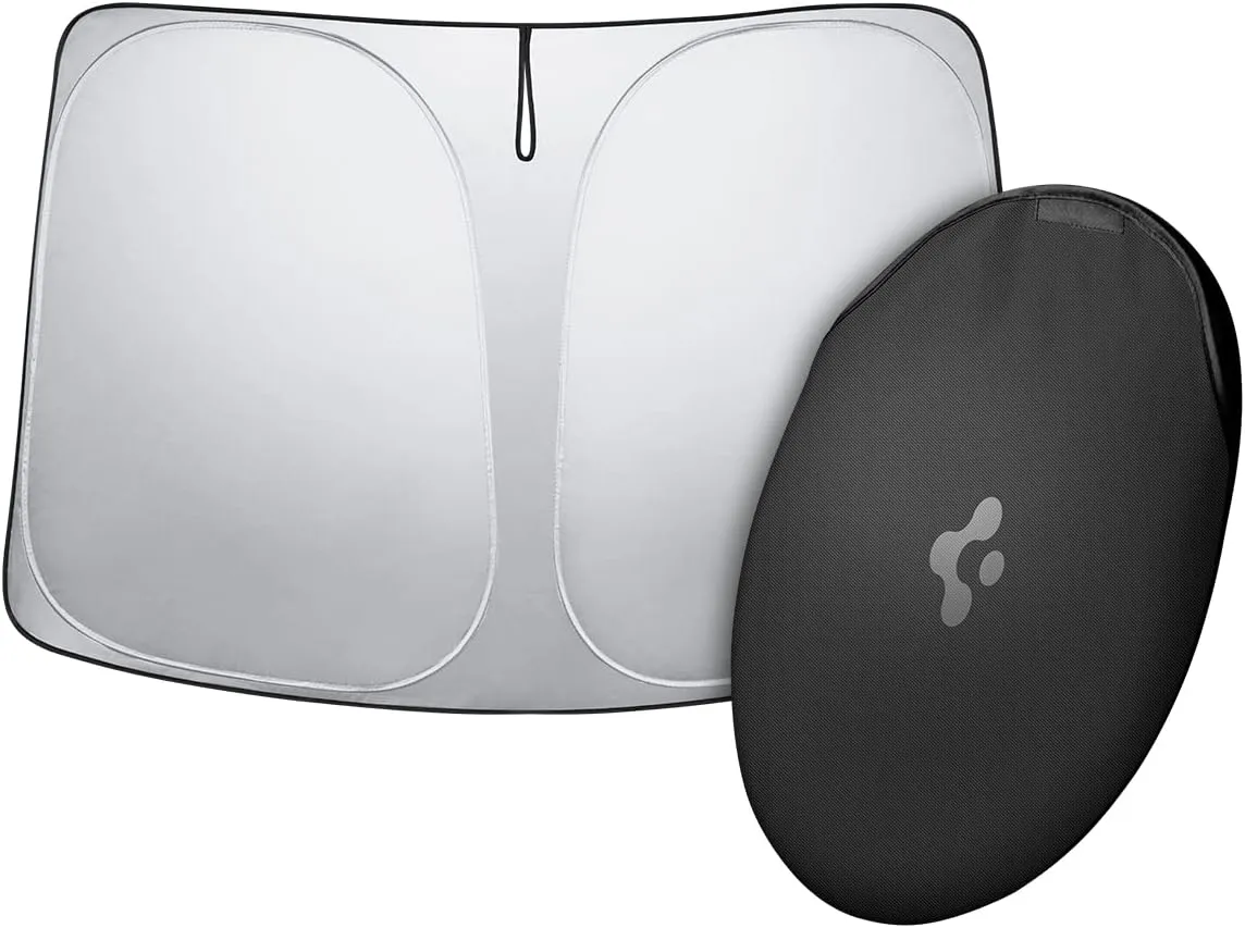 Spigen Triple-Coated CryoShade Front Windshield Sunshade (Reinforced Velcro Strap) Designed for All Tesla Model 3 & Y 2025/2024/2023/2022 [Compatible with New Model Y Juniper (2025/2026)]