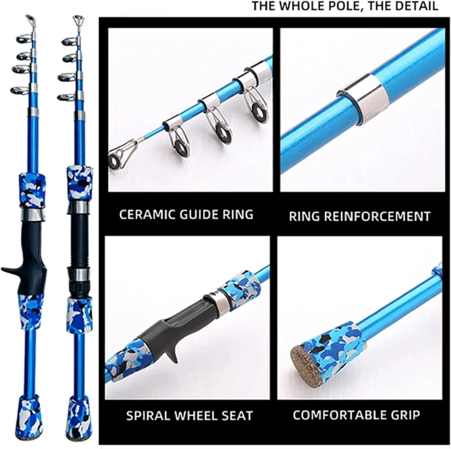 Spinning Casting Carp Rod Telescopic Fishing Rod 1.8M 1.5M 1.3M Small Ultralight Portable Travel Baitcasting Rod Fishing Pole